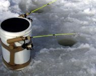 8TH Ice Fishing Strapped on Bucket 2